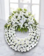 Corona funeraria toda blanca